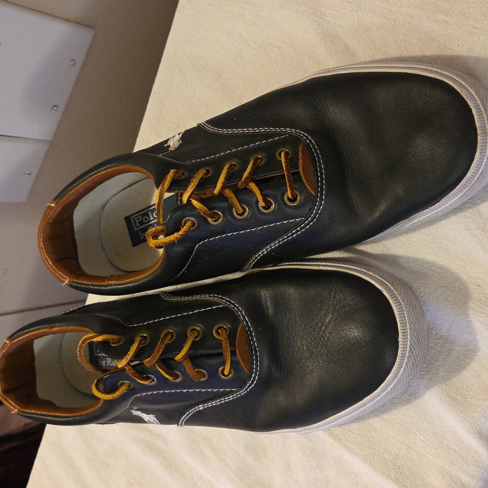 Polo by Ralph Lauren Black and Tan Sneakers Size 12D